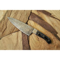 JW SteelCrafts 7" Gyuto Chef Knife Damascus Black Pakka Wood