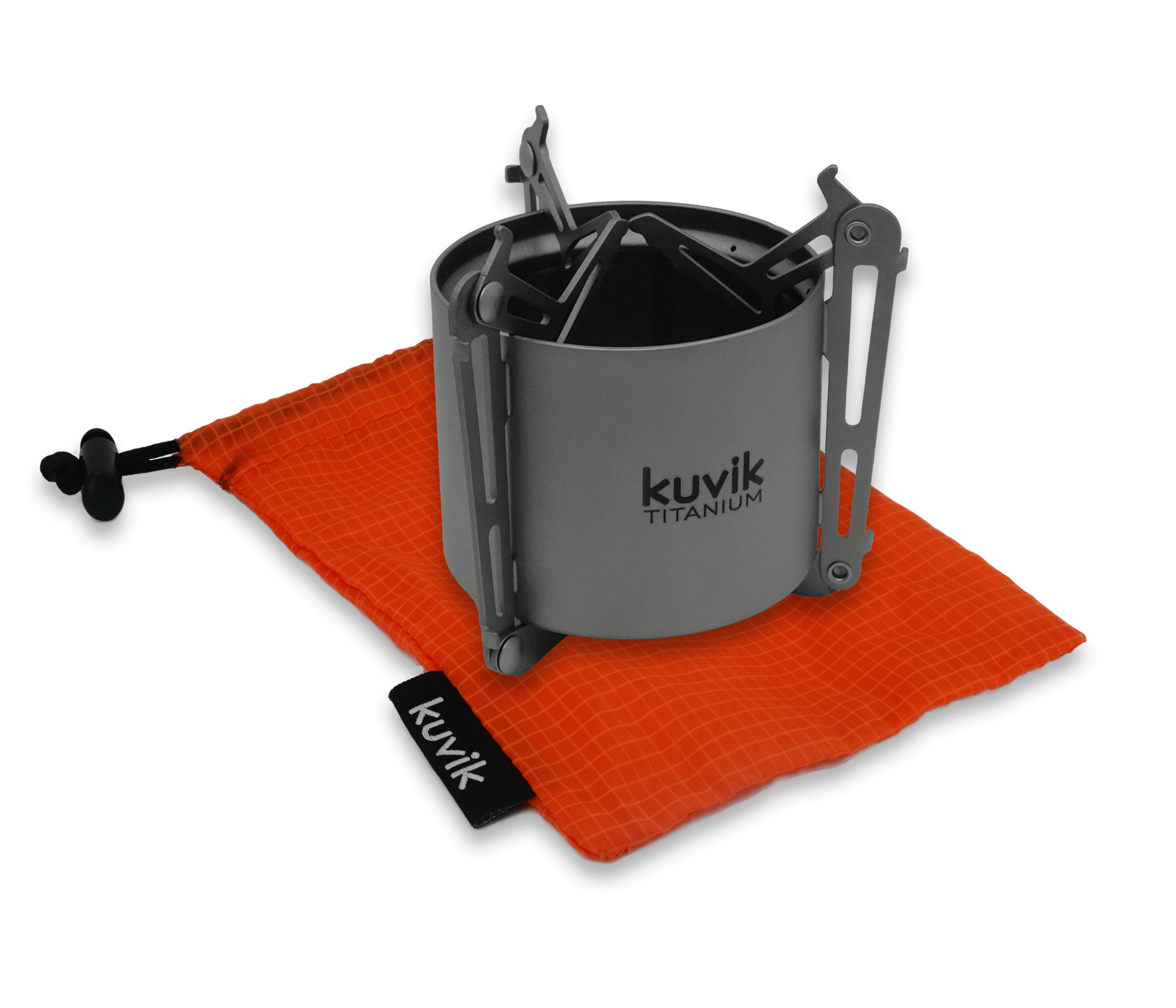 Kuvik Titanium Siphon Alcohol Stove with Folding Legs – Ultralight Backpacking Stove