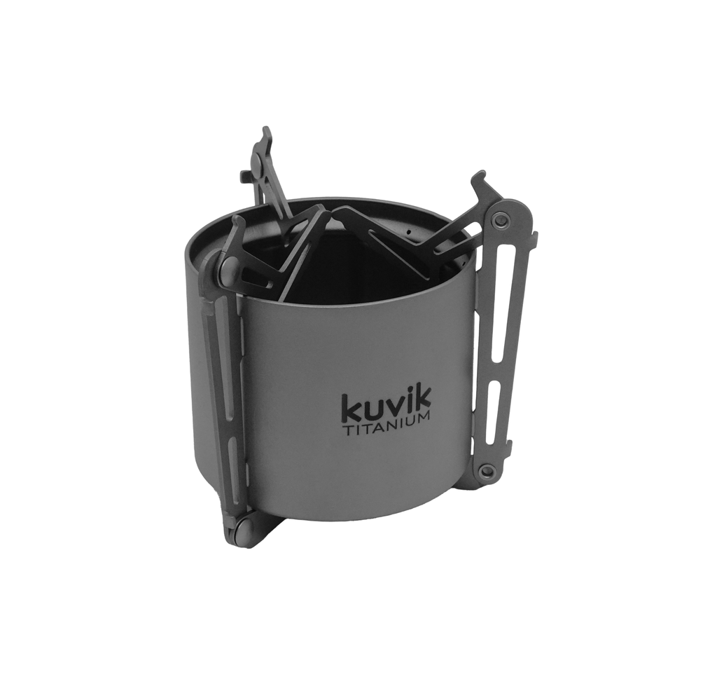 Kuvik Titanium Siphon Alcohol Stove with Folding Legs – Ultralight Backpacking Stove