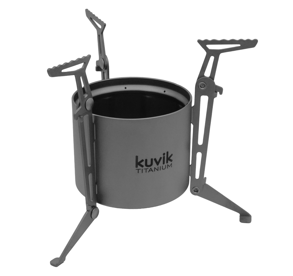 Kuvik Titanium Siphon Alcohol Stove with Folding Legs – Ultralight Backpacking Stove