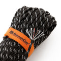 Bundled para cord on a white background